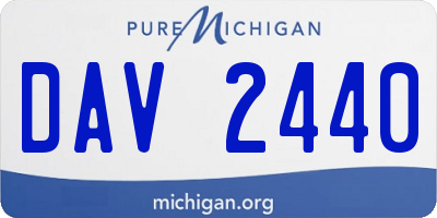 MI license plate DAV2440