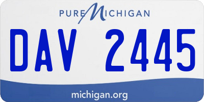 MI license plate DAV2445