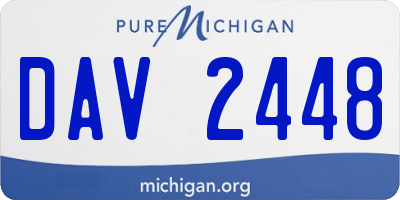 MI license plate DAV2448