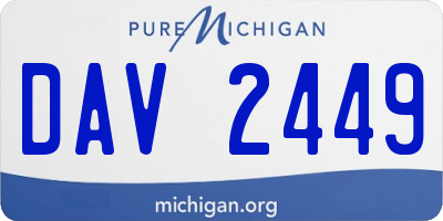 MI license plate DAV2449
