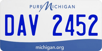 MI license plate DAV2452