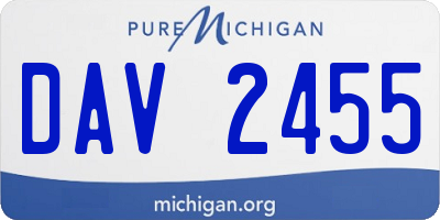 MI license plate DAV2455