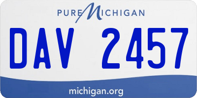 MI license plate DAV2457