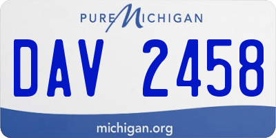 MI license plate DAV2458