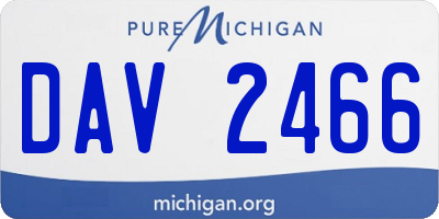 MI license plate DAV2466