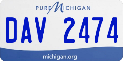 MI license plate DAV2474