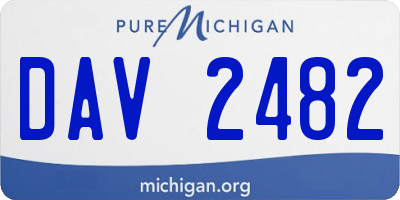 MI license plate DAV2482