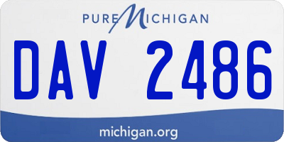 MI license plate DAV2486