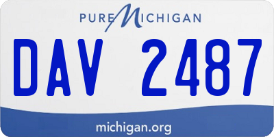MI license plate DAV2487