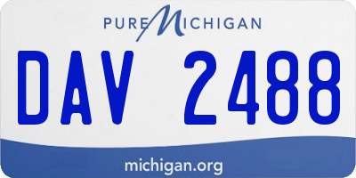 MI license plate DAV2488
