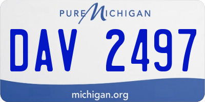 MI license plate DAV2497