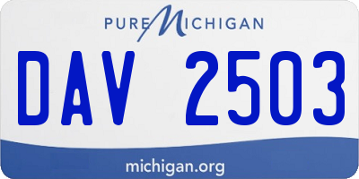 MI license plate DAV2503