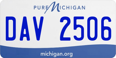 MI license plate DAV2506