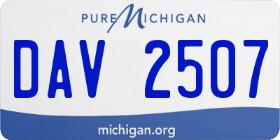 MI license plate DAV2507