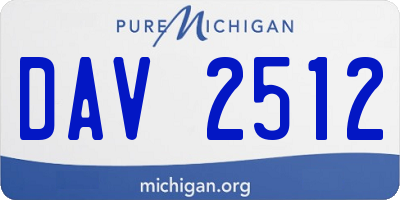 MI license plate DAV2512