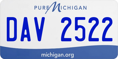 MI license plate DAV2522