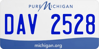 MI license plate DAV2528