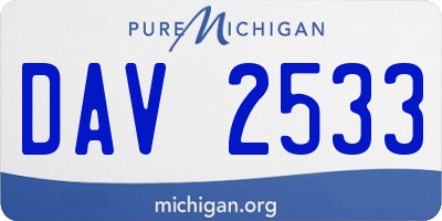 MI license plate DAV2533