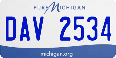 MI license plate DAV2534
