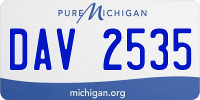 MI license plate DAV2535