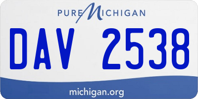 MI license plate DAV2538
