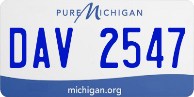 MI license plate DAV2547