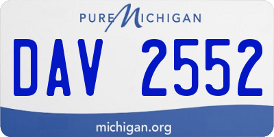 MI license plate DAV2552