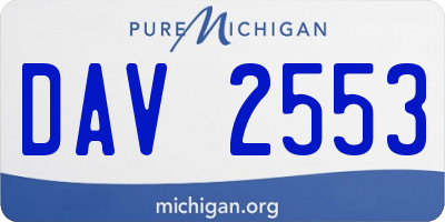 MI license plate DAV2553