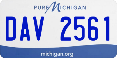 MI license plate DAV2561