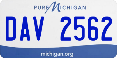 MI license plate DAV2562