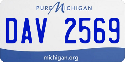 MI license plate DAV2569