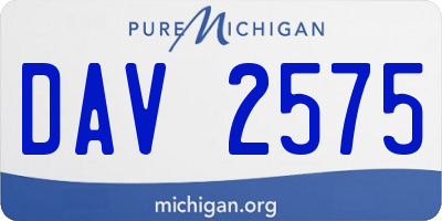 MI license plate DAV2575