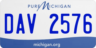 MI license plate DAV2576
