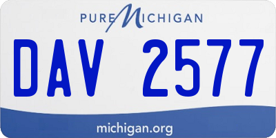 MI license plate DAV2577