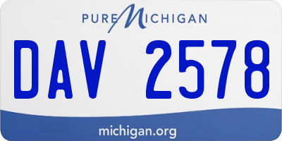 MI license plate DAV2578