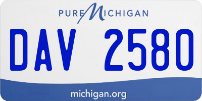 MI license plate DAV2580