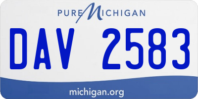 MI license plate DAV2583