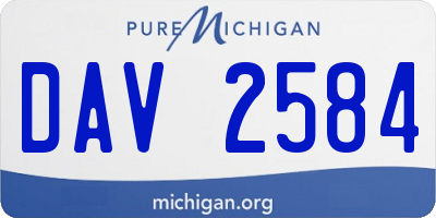 MI license plate DAV2584
