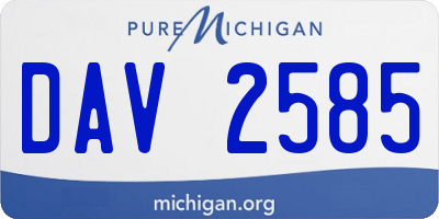 MI license plate DAV2585