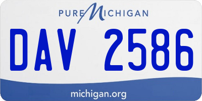 MI license plate DAV2586