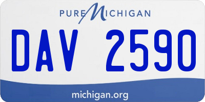MI license plate DAV2590