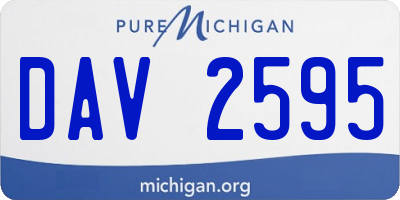 MI license plate DAV2595