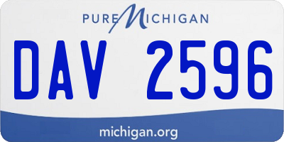 MI license plate DAV2596
