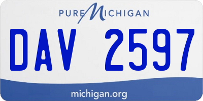 MI license plate DAV2597