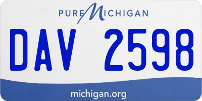 MI license plate DAV2598