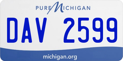 MI license plate DAV2599
