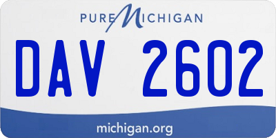MI license plate DAV2602