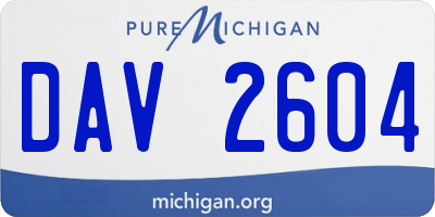 MI license plate DAV2604