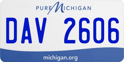 MI license plate DAV2606