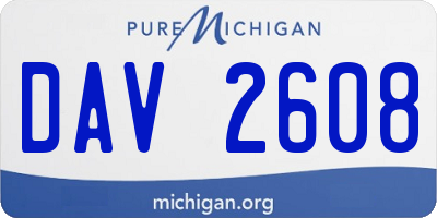 MI license plate DAV2608